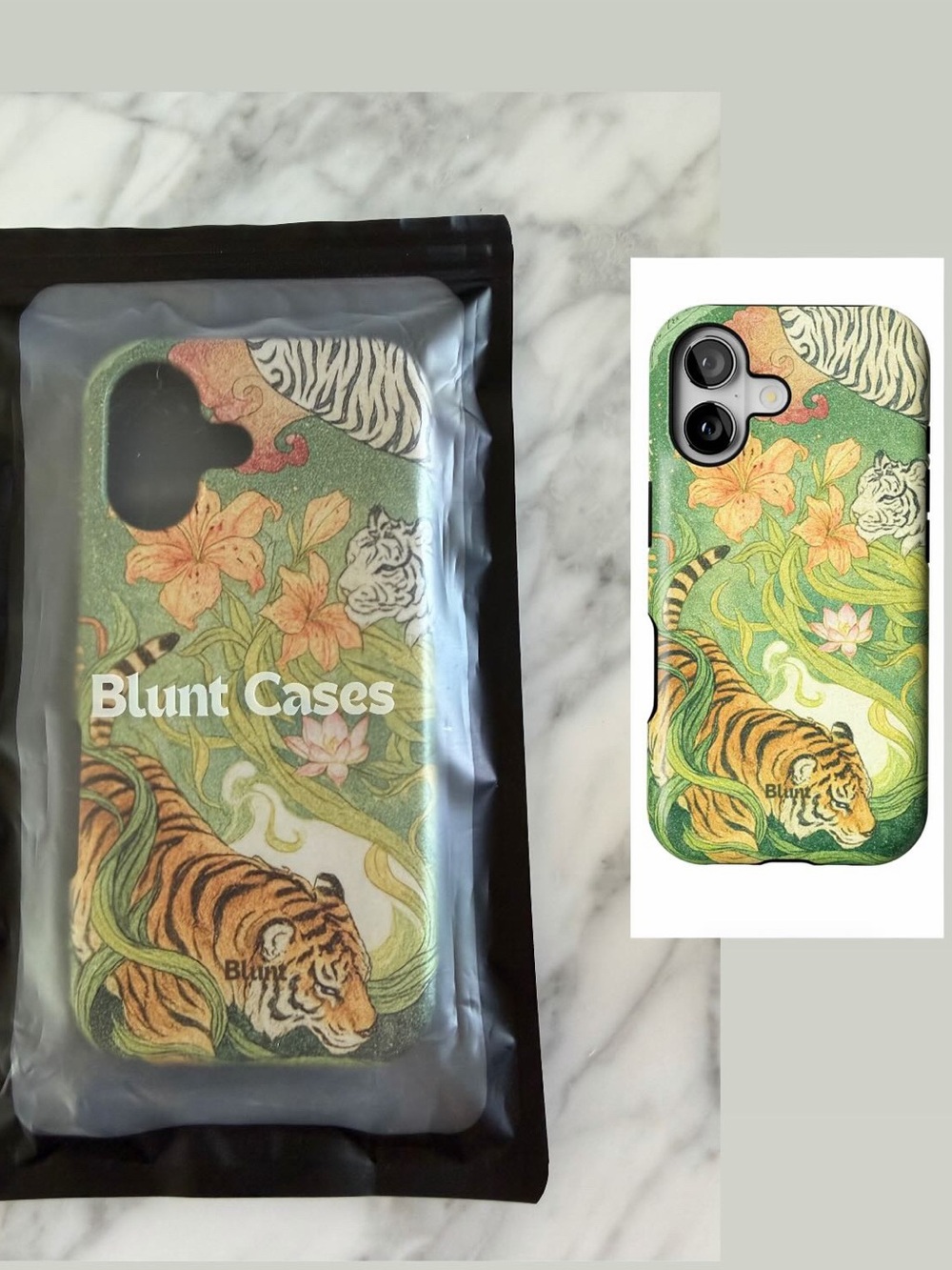 Blunt Cases iPhone 17 Case Tiger Floral Green